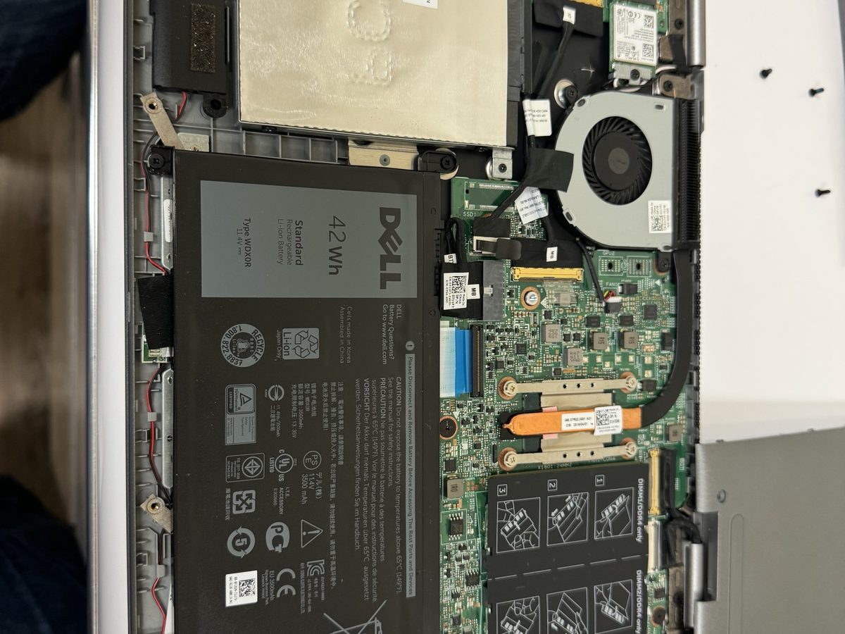Dell laptop battery and SSD replacement