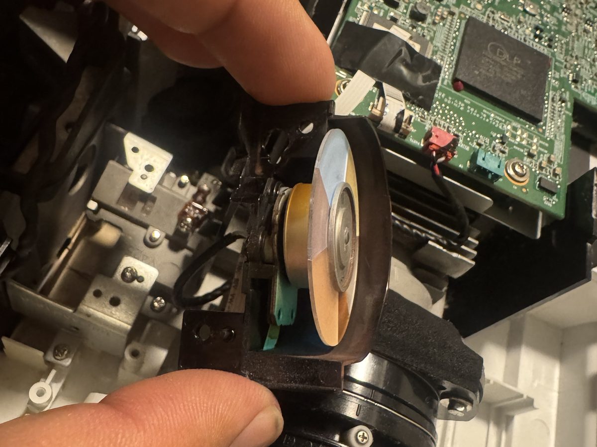 Projector color wheel inspection
